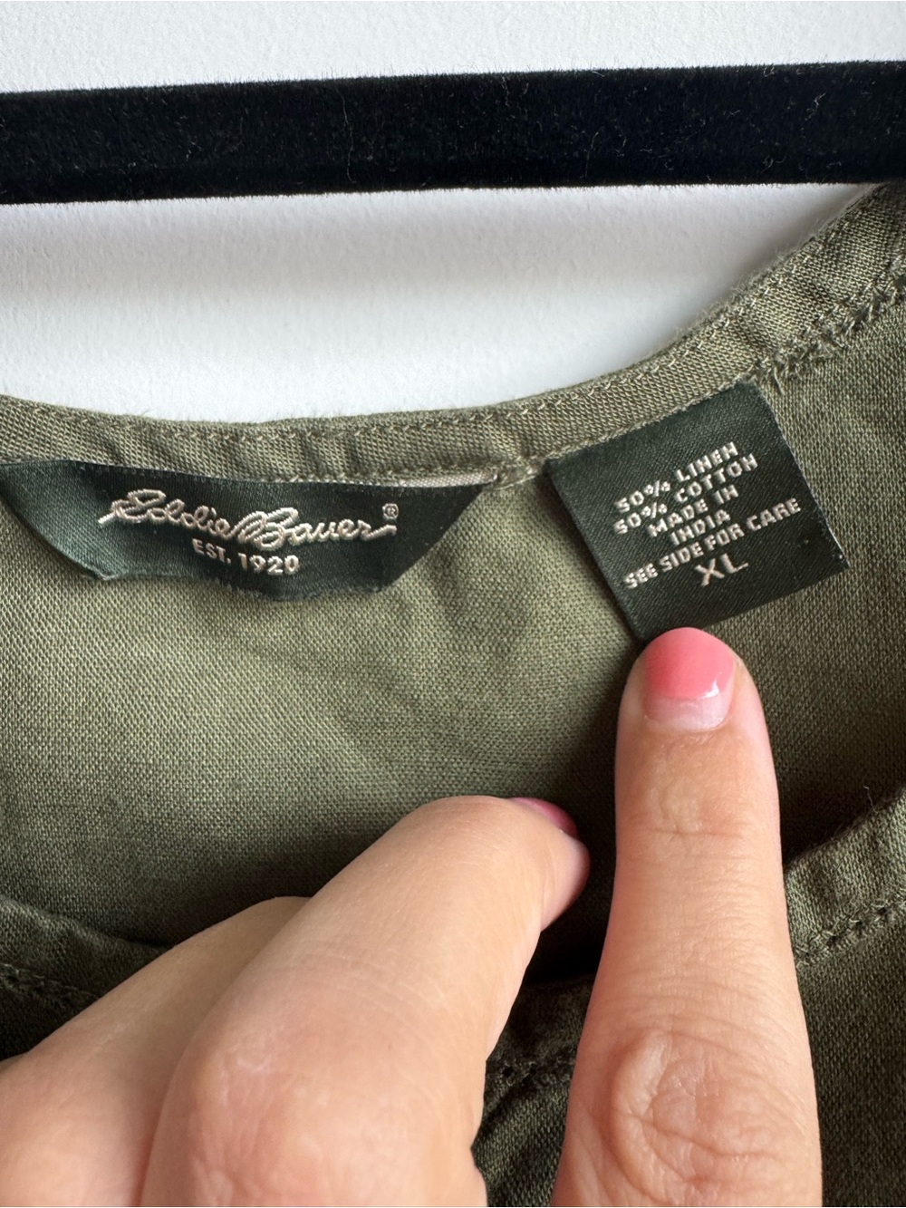 Eddie Bauer Cotton/Linen Button-Front Olive Tank Top - Picture 5 of 5
